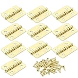 10Pcs Küchenschrank Türscharniere Möbelzubehör 4 Löcher Gold-Drawer Scharniere for Schmuckschatullen Möbelbeschläge 18x16