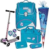 DOLPHIN - Delfin - Scout Alpha mit Funny Snaps® Schulranzen-Set 6tlg. mit SCHULTÜTE - SCOOTER GRATIS DAZU