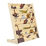 Kinder Bücherregal Für Jungen Mädchen,Canvas Sling Bücherregal,Cartoon Kleinkind Aktenregal,Sparen Sie Platz Storage Organizer Für Schlafzimmer Spielzimmer Klassenzimmer-Karikatur b 75x30x79cm(30x12x3