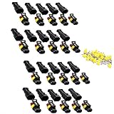 IMAGINE 2-poliger Stecker wasserdichter Stecker Anschlussstecker mit Draht, Anschlussstecker, wasserdicht, für Auto, LKW, Roller, Motorrad, 20 Set 1,5 mm Sup