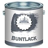 Metall und Holz lack Buntlack SEIDENMATT 2in1 Stahlblau RAL 5011 Blau Grundierung+Lack für Innen & Außen Decklack - besonders robust & schnelltrocknend - Lausitzer Farbwerke (1 L)