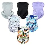 CRRMW 6 Stück Schlauchschal Mundschutz, UPF 50+ Sonnenschutz Stretch Multifunktionstuch Bandana, Atmungsaktiv und Schnelltrocknend Motorradschal für Angeln, Skifahren, Laufen, Trekking, R