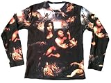 In Nomine Patre Herren Langarm T-Shirt Braun Leonardo Da Vinci Madonna mit der Spindel of The Yarnwinder XXXXL 4XL 60