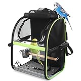 pecute Vogel Träger Rucksack mit Holzstab, Leichte Tragbare Vogel Transporttasche, wasserdichte Papageien Reiserucksack zum Wandern, 34 x 28 x 43 cm, Airline App