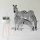 XIAOHUKK Kinderzimmer Schlafzimmer Badezimmer Wanddekoration Zebra Trinkwasser Dschungel Tier Wandtattoo Vinyl Dschungel S