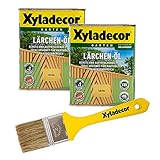 Xyladecor Lärchen-Öl, 1,5 l, helles Hartholz Plege- und Imprägnier Öl für Bangkirai, Eukalyptus, Eiche, Robinie und Z