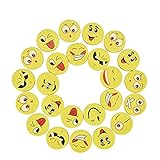 Willingood 24 x Emoji Smiley Radiergummi Set für Kinder | Mitgebsel | Kindergeburstagen | Gastgeschenke als Geburtstagsgeschenk und bunte lustige Radiergummi,Smiley Spielzeug