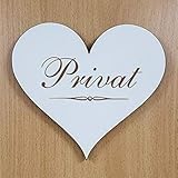 Schild Herz « PRIVAT » ca. 13 x 12 cm - selbstklebendes Türschild Dekoschild Wohnaccessoires - Hinw
