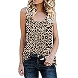 Damen Tanktops O-Ausschnitt Blumendruck Lässige Sommer Ärmellose Tunika T-Shirts Rundhals Weste Tops Tunika Tops Strand Tanktops Lässige Basic Bluse Ärmelloses Rundhals Tanktop mit Blumendruck