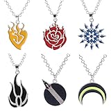 Anime RWBY Ruby Rose Halskette Seil Kette Metall Anhänger Cosplay Schmuck Zubehör Ruby Rose Weiss Schnee Anhänger 6S