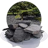 25 kg Deutscher Schiefersplitt in verschiedenen Größen, schwarzer Naturstein Splitt ideal zur Gartengestaltung (Schiefer Splitt, 40-70 mm)