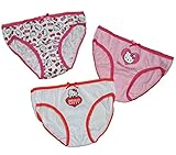 alles-meine.de GmbH 3 TLG. Slip / Unterhosen - Hello Kitty - Größe 6 bis 8 Jahre - Gr. 122 bis 140 - 100 % Baumwolle - für Kinder Pants Unterhose Slips Katze / Katzen Mädchen - S