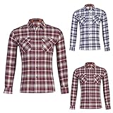 Berimaterry Hemd Herren Hemdjacke Holzfäller Jacke Kariertes Longsleeve Flanellhemd Holzfällerhemd Hemden Langarmshirt Trachtenhemd Kariertes Herrenhemden Lang