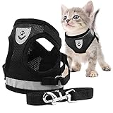 Toulifly Katzengeschirr,Katzengeschirr Ausbruchsicher,Katzengeschirr und Leine Set,Katze Geschirr,360° Wrap-Around Kleine Katze und Hunde Geschirr Pufferwirkung und Fluchtwiderstand (S)