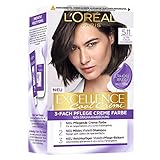 L'Oréal Paris Permanente Haarfarbe mit ultra kühlem Farbergebnis, 100% Grauhaarabdeckung, Set mit Coloration, Shampoo und Pflegecreme,Excellence Cool Creme, Nr. 5.11 Ultra kühles Hellbraun (Braun)