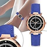 VESNIBA Damen-Uhren für Damen, leuchtend, Sternenhimmel, PU-Leder, Armband, nicht wasserdicht, für Damen, Mädchen, Teenager, modisch, elegant, Business-Kleid, analog, Quarz-Armb