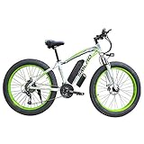 WFIZNB Elektro-Mountainbikes für Erwachsene Männer 2020 27 Geschwindigkeit 13Ah 48V 350W 26 Zoll Fat Tire Elektrofahrräder Off-Road-Bikes,Grü