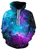 ALISISTER Unisex Kapuzenpullover Hoodie 3D Galaxy Druck Hooded Hoodies Sweatshirt Jungen Mädchen Casual Sport Tshirt XXL