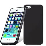 Cadorabo Hülle für Apple iPhone 5 / iPhone 5S / iPhone SE in SCHWARZ - Handyhülle aus flexiblem TPU Silikon - Silikonhülle Schutzhülle Ultra Slim Soft Back Cover Case Bump