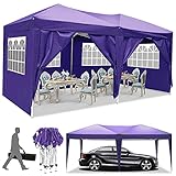 3x3m/3x6m UV Schutz 50+ Faltpavillon, Pavillon, wasserdicht gartenpavillon, festzelt partyzelt hochklappbare Gazebo Festival für Strand / Sofortunterkunft / Flohmarkt / Camping