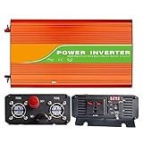 LLSS Wechselrichter Reine Sinuswelle, DC 12V 24V zu AC 220V Spannungswandler Transformator mit LED-Anzeige, Transformator mit USB-Anschluss und AC-Buchsen, für Haushalts-/Bü