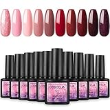 Coscelia UV Gel Lacken Farbgel Nagelset Nail Art Gel Lack UV Nagellack UV Gelnägel Farben 10pc Gellacken uv Set 8ml Nail Gel Lack