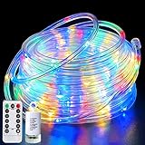 Lichterkette mit 120 LEDs, batteriebetrieben, Timer, Fernbedienung, 8 Modi, dimmbar, wasserdicht, für Garten, Urlaub, Weihnachtsdekoration, Innenbereich, mehrfarbig