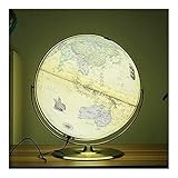 Globus Vintage World Globe Lampe 16.5in Beleuchtete LED World Globe Light Groß Bunt Informativ Einfach Zu Lesen Leuchtkugellampe Geografische Globen (Color : Yellow With light)