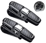 HonLena Brillenhalter Auto,2 Pack Sonnenbrillenhalterung Auto, Sonnenbrillen Brillen mit Kartenkarten Clip,Doppelenden Brillenhalterung