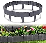 SYANO Rasenkante Kunststoff 2.5 m Steinoptik Garden Border aus Polypropylen,Plug-in wasserdichter Corrosion Resistant Zaun,Grau Garten Rasen Zierzaun (10 Stücke / 2,5m)