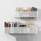 DALIAN 2 Pack Drahtkörbe Für Die Lagerung Wandmontage,Hängende Körbe Für Die Organisation,Badezimmer Wandregal,Wand Lagerung Korb Küche Gewürzregal,Weiß