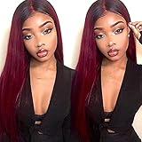 Echthaar Bundles Brazilian Straight Hair 3 Bundles Ombre 1b 99j Rot Soft Remy Virgin Hair Unprocessed Hair Weave 20 22 24 Zoll Glatt Lange Thick HaarverläNgerung Weave Von NIUDINNG