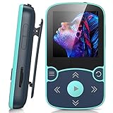 AGPTEK MP3 Player Bluetooth 5.0 Sport 32GB mit 1,5 Zoll TFT Farbbildschirm, Mini Musik Player mit Clip, Unterstützt bis 128GB SD Karte, mit unabhängiger Lautstärketaste, FM Radio, S