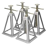 ECD Germany 4 Stück Aluminium Stützböcke Stützbock - bis 4000kg - einstellbar 280-430mm - für Wohnmobil Wohnwagen Anhänger Caravan - Wohnwagenstützbock Wohnmobilstützbock Unterstellböcke Bock Stützfuß