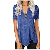 Damen Herren Unisex T-Shirt,Palm Angeles Kurzarm Tops Hemd Shirts für Paar Fledermausärmeln Lose Montage Kurzarm Casual Hemdbluse für die ganze Saison WX 13- Blue XX-Larg