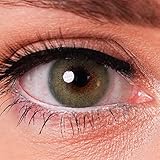 Kontaktlinsen farbig ohne Stärke grün farbige Jahreslinsen weiche Linsen soft Hydrogel 2 Stück Farblinsen + Linsenbehälter 0.0 Dioptrien natürliche Farben Serie Patt G