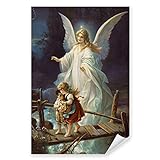 Postereck - 0154 - Schutzengel, Kinder Altes Gemälde Engel Religion - Kunst Wandposter Fotoposter Bilder Wandbild Wandbilder - Poster - DIN A4-21,0 cm x 29,7