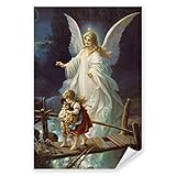 Postereck - 0154 - Schutzengel, Kinder Altes Gemälde Engel Religion - Kunst Wandposter Fotoposter Bilder Wandbild Wandbilder - Poster - DIN A4-21,0 cm x 29,7