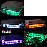 Wifi Bluetooth VINCORP USB Design Kühler ' Multicolor RGB ' LED 19cm Lüfter & Ständer Stand für Xbox One / S / X / Scorpio 360 alle M