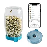 Cell Garden® Sprossenglas – Keimdeckel Blau Spülmaschinenfest & Rostfrei | 1000 ml Keimglas für Sprossen + gratis App mit Keimanleitung & Rezepten | Sprossen Keimg