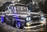 Samarkand - Lights LED-Bild mit Beleuchtung LED- Bilder Leinwandbild 65 x 45 cm Leuchtbild US CAR/Oldtimer/Pickup Wandb