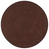 vidaXL Teppich Handgefertigt Kurzflor Natürlich Wohnzimmerteppich Juteteppich Handwebteppich Läufer Schlafzimmer Flur Geflochtene Jute Rund 90cm B