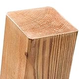 Imprägnierte Holzpfosten (KDI) 7x7x200cm · Vierkant Zaunpfähle in 18 Größen aus Kiefer mit flachem Kopf (Flachkopf)