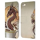 Head Case Designs Offizielle Stanley Morrison Braune Schokolade Heisser Kakao Drachen 2 Leder Brieftaschen Handyhülle Hülle Huelle kompatibel mit Apple iPhone 6 Plus/iPhone 6