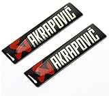 paxten (TM) 2 x Universal 60 x 14 mm für Akrapovic Scarico Emblem Logo Aufkleber Badge Aufkleber Auto Motorrad Epoxy