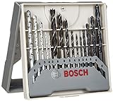 Bosch Professional 15tlg. Gemischtes Bohrer-Set (für Metall, Holz und Stein, Zubehör Bohrschrauber)