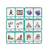 SANCENT 28 Stück unregelmäßige Verb-Karten – Lernkarte für Bild und Wortkarte, Lernkarte (in englischer Sprache), Lernkarte in Taschengröße für Kinder und Vorschule, 11 x 8