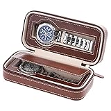 WTTCD Herrenuhrenbox 8 Gera Kette Uhrenbox Schmuckaufbewahrungstasche Tragbare Reiseuhr Aufbewahrungsbox Pu Wasserdichtes Material 24*18,5*6Cm-Braun-2 R