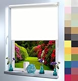 Sun World Tageslicht Rollo nach Maß, Aluminium Kassette, hochqualitative Wertarbeit, Rollo nach Maß, für Fenster und Türen, Blickdicht, an Wand oder Decke (160cm H x 115cm B/Weiß)