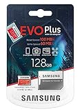 Samsung Plus, 128 GB, Micro-SD-SDXC, Klasse 10, U3-Speicherkarte, 100 MB/s, 4K-Ultra-HD, MB-MC128HA/EU